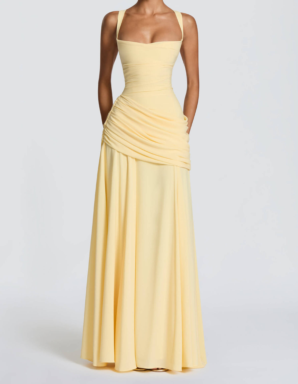 Victoire Square Neck Elegant Maxi Dress