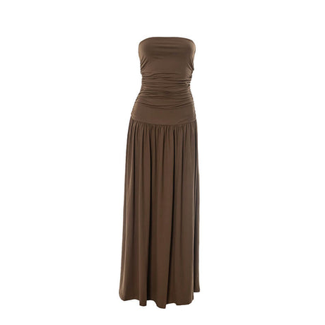 Élisa Strapless Ruched Maxi Dress