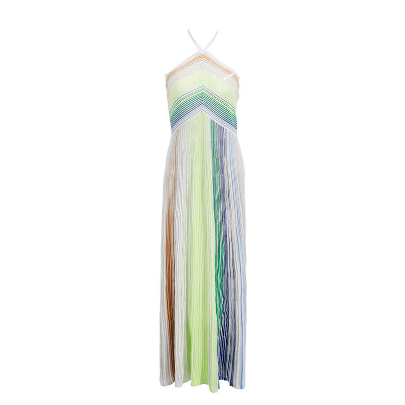 Éclipse Halter Neck Pleated Maxi Dress