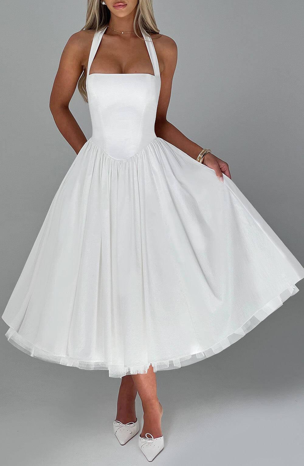 Selmori Margaux Halter Neck Midi Dress