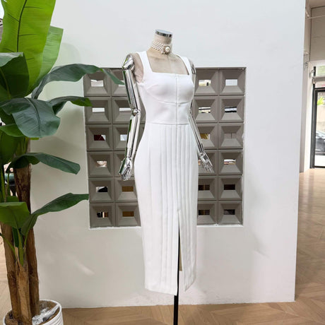 Malaury Square Neck Sleeveless Midi Dress