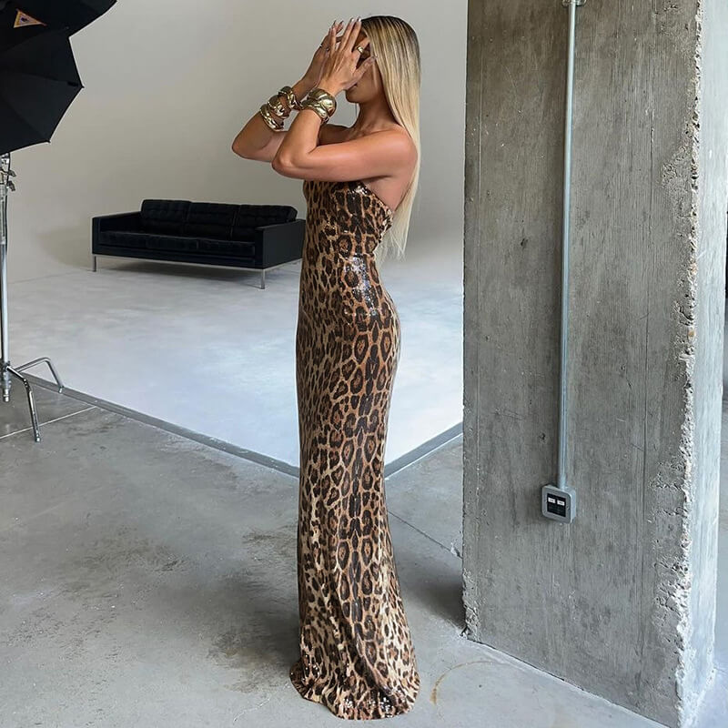 Ambre Strapless Sequin Maxi Dress