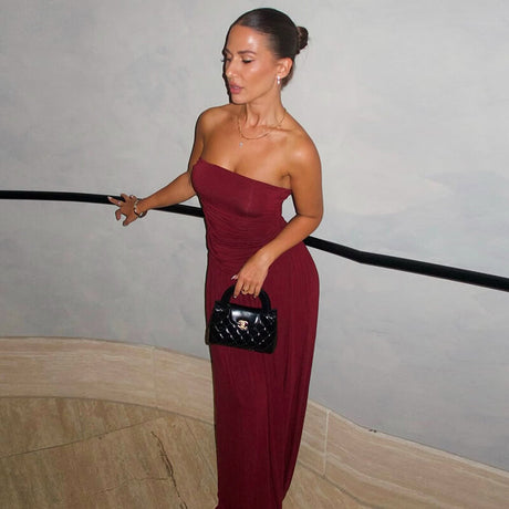 Élisa Strapless Ruched Maxi Dress
