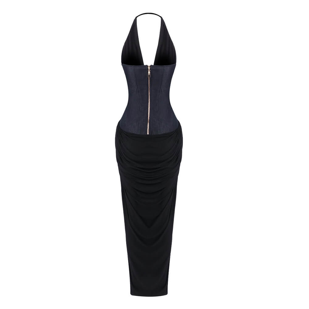 Diane Halter Corset Maxi Dress
