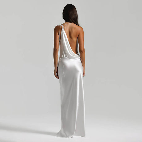 Frisson Satin Cowl Neck Slip Maxi Dress