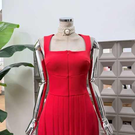 Malaury Square Neck Sleeveless Midi Dress