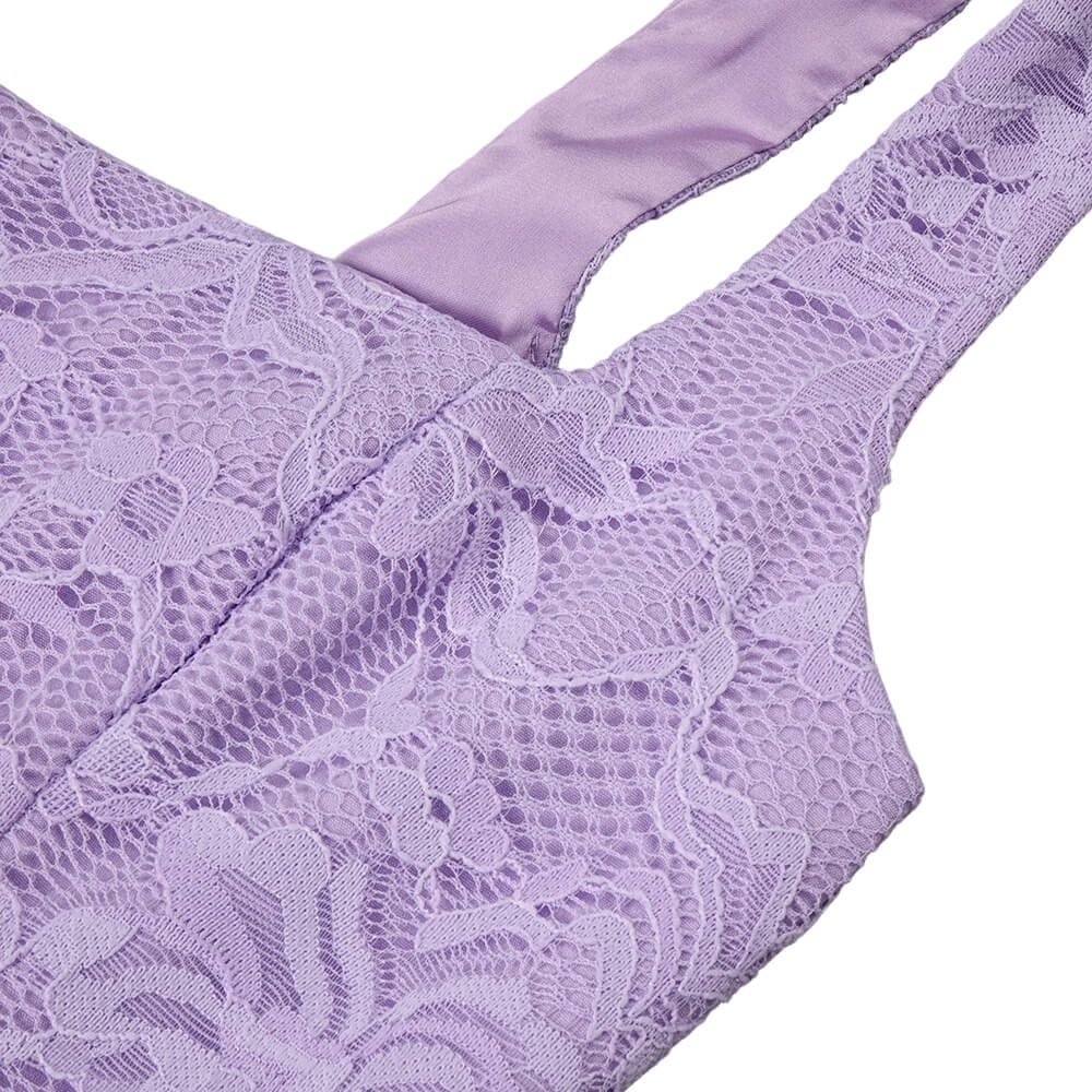 Subtilité Square Neck Lace Midi Dress