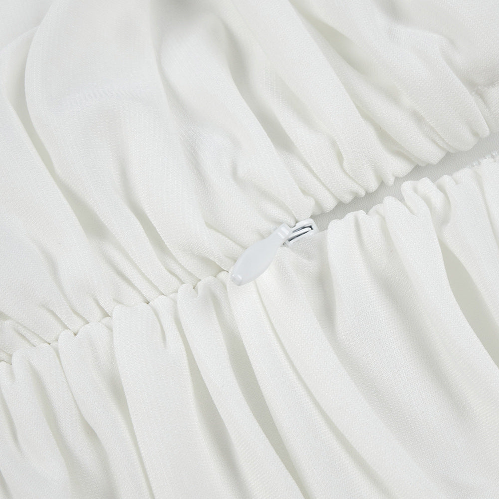 Selmori Lumière Long Sleeve Deep V Maxi Dress