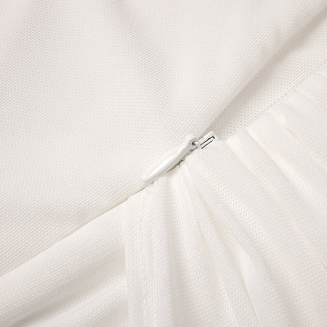 Instinct One Shoulder Draped Ruched Mini Dress White