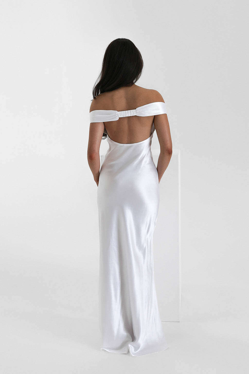 Félicité Satin Off-Shoulder Maxi Dress