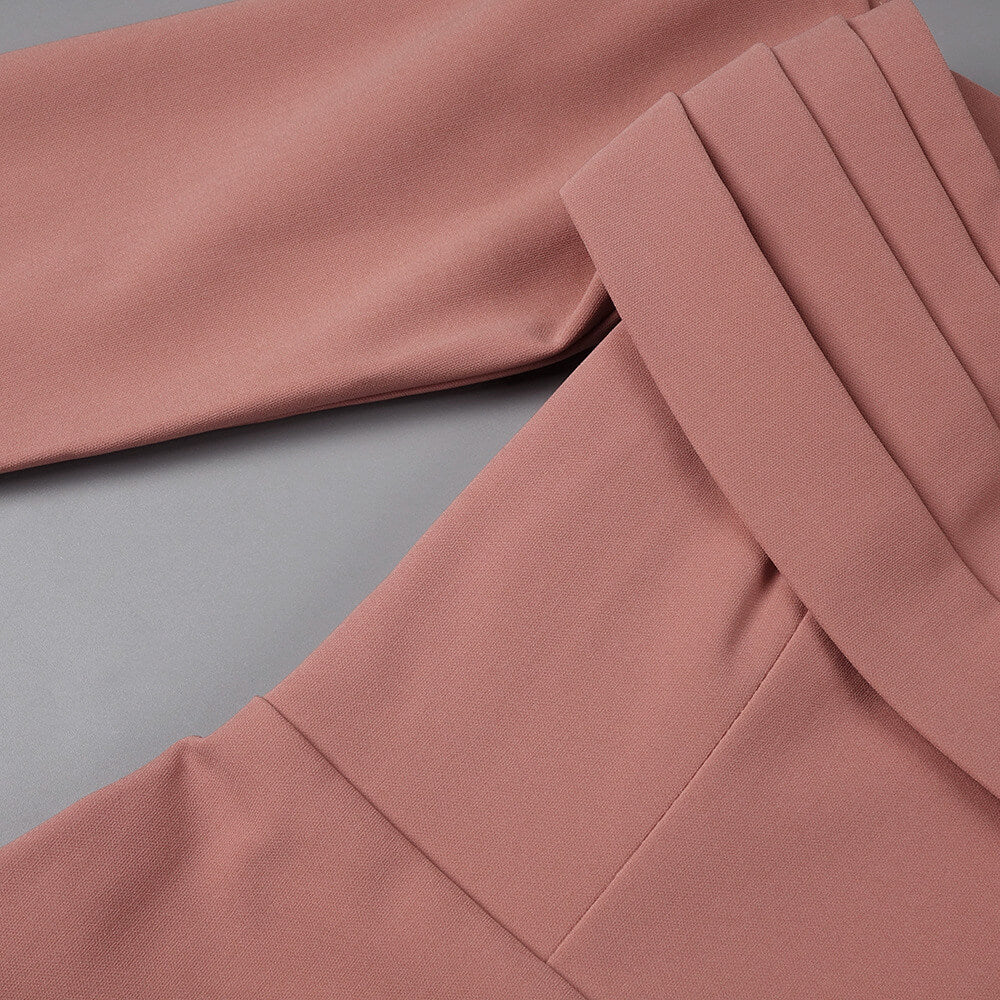 Élégance Off Shoulder Long Sleeve Midi Dress
