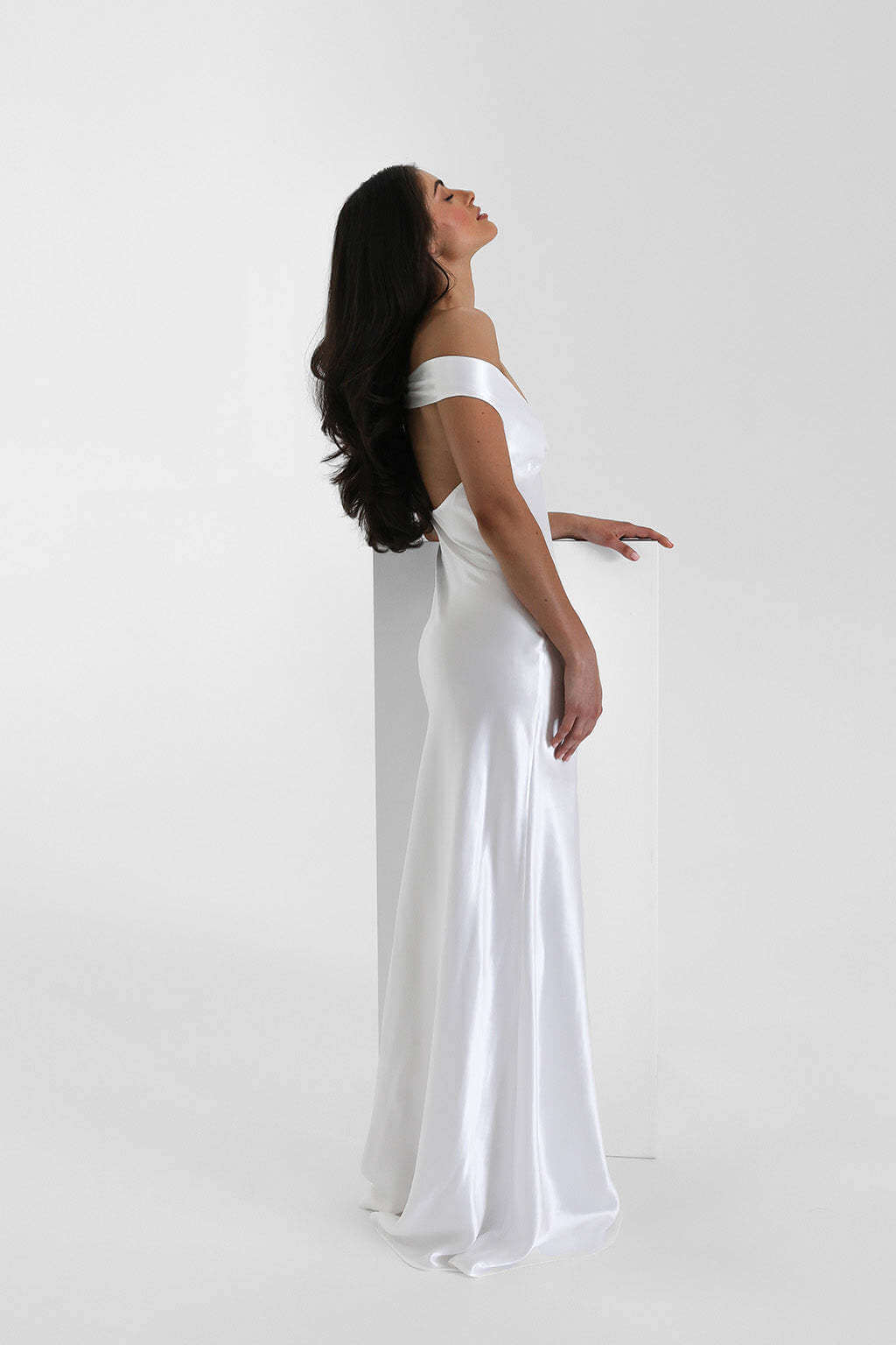 Félicité Satin Off-Shoulder Maxi Dress