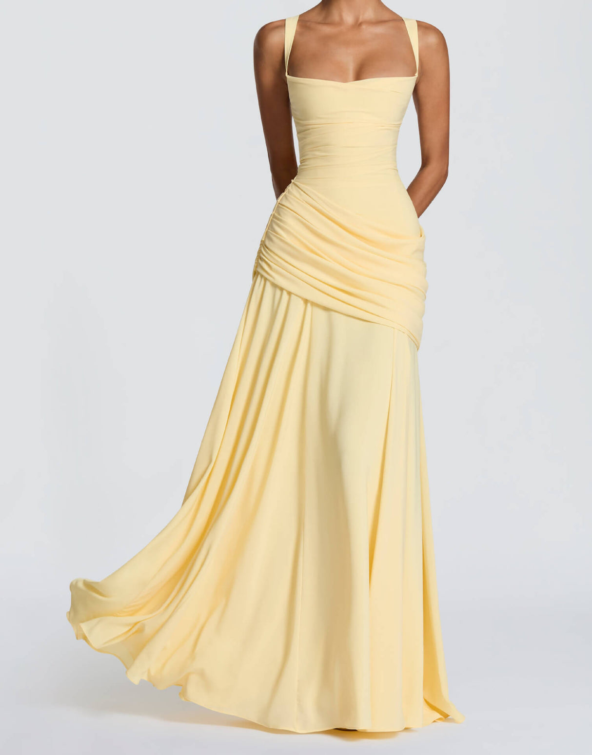 Victoire Square Neck Elegant Maxi Dress