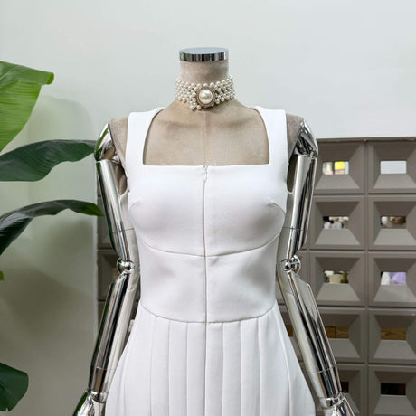 Malaury Square Neck Sleeveless Midi Dress