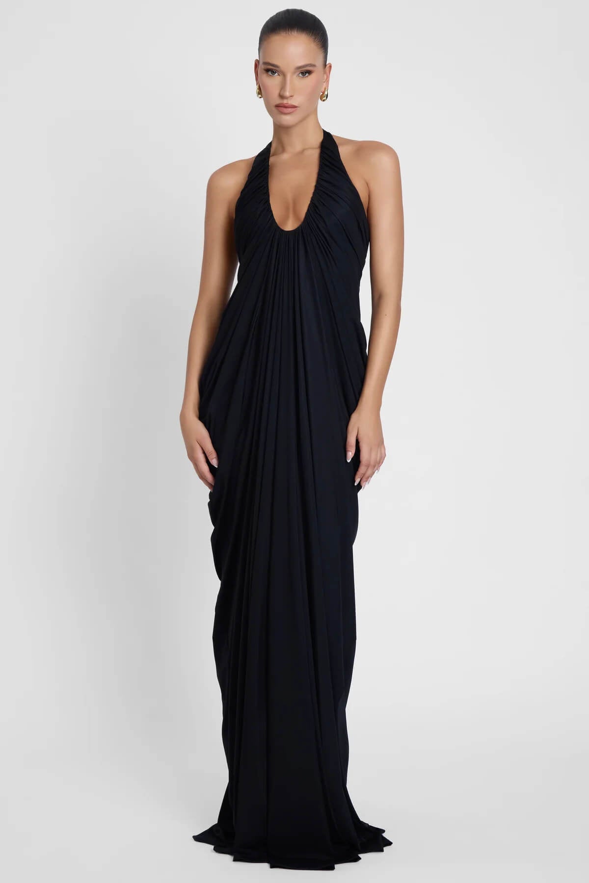 Sophie Halter Plunging Neckline Maxi Dress
