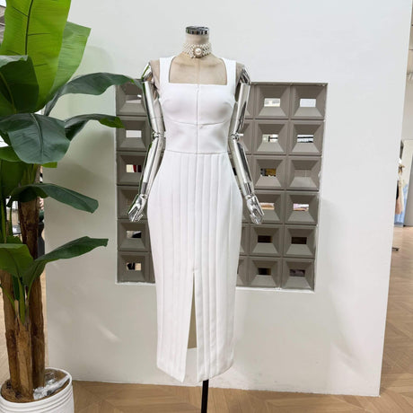 Malaury Square Neck Sleeveless Midi Dress