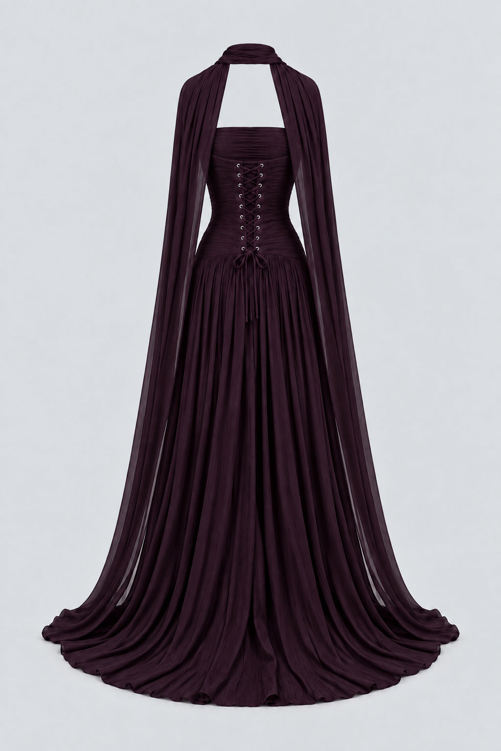 Oiseau Strapless Pleated Maxi Dress - Plum_-_selmori.com_-_04