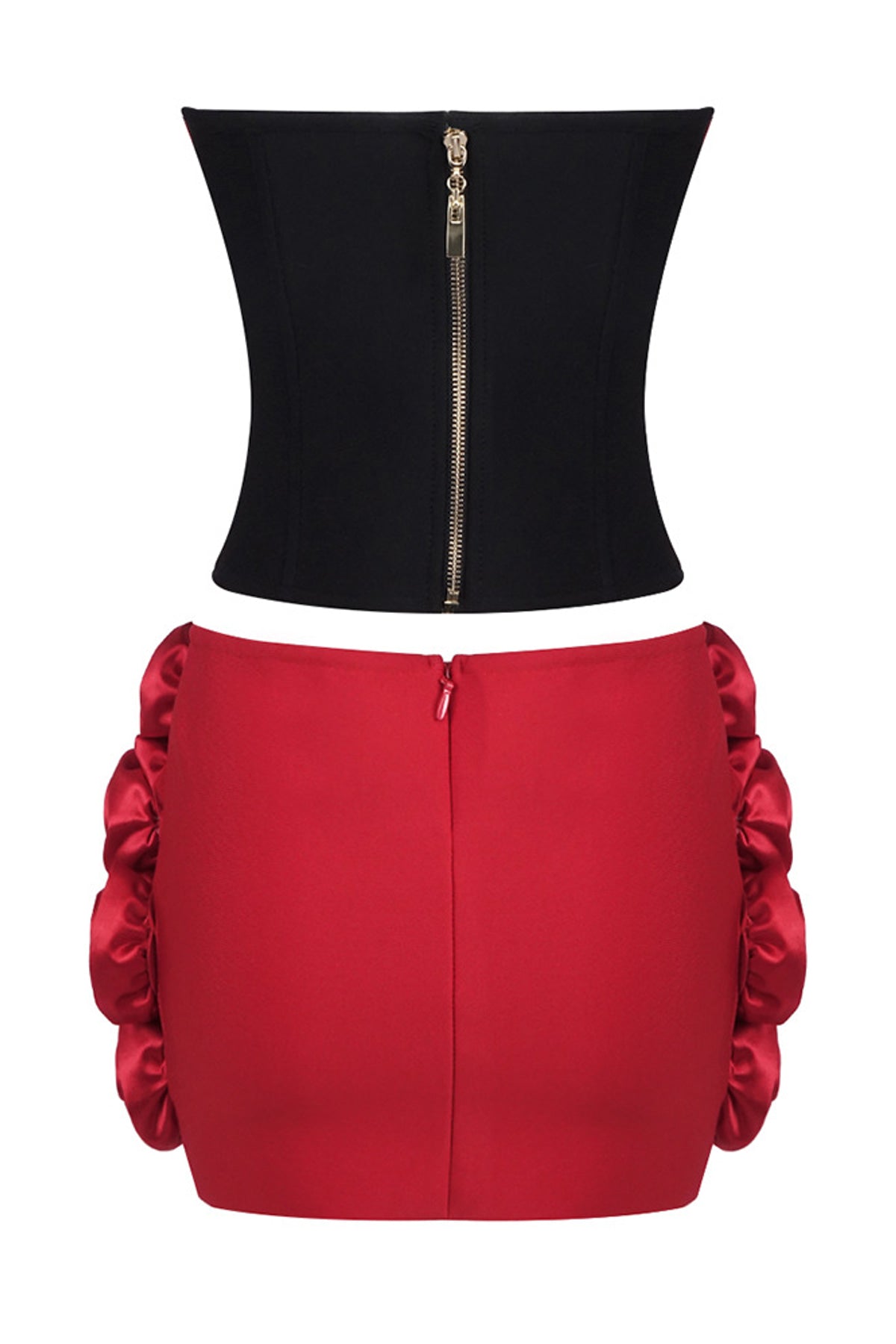 Rosabel Rose Corset Mini Skirt Set - Black_-_selmori.com_-_04
