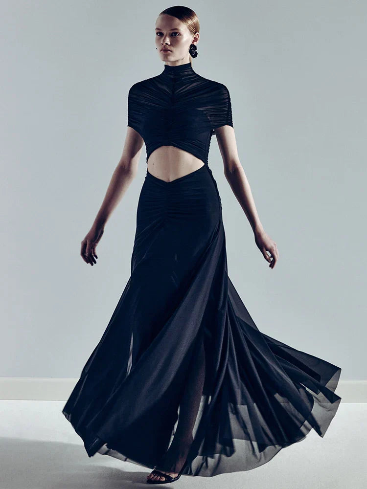 Selmori Joséphine Hollow Out Maxi Dress