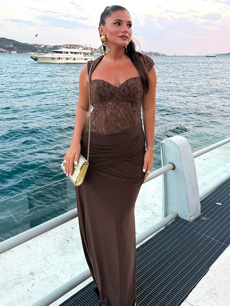 Fluidité Lace Corset Maxi Dress