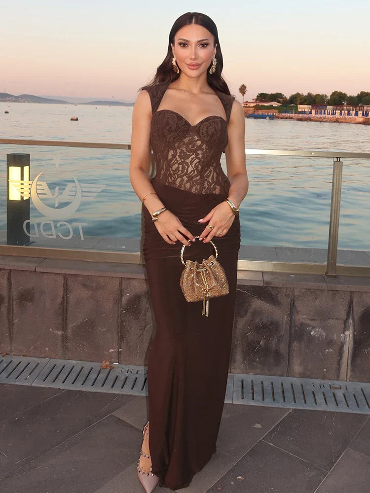 Fluidité Lace Corset Maxi Dress
