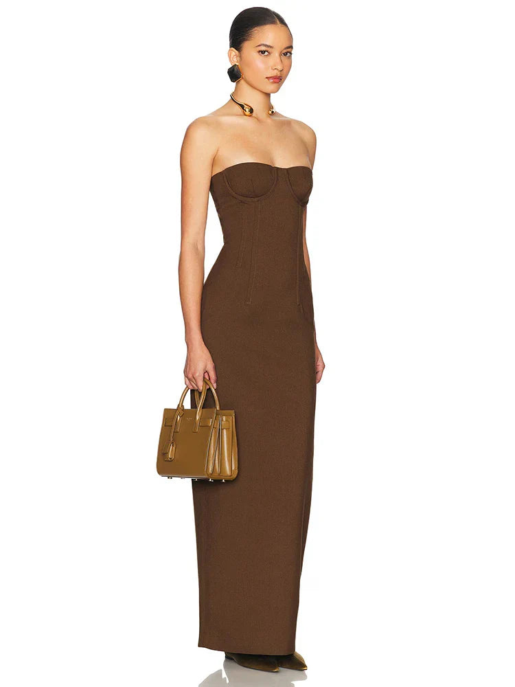 Selmori Brielle Strapless Bodycon Maxi Dress
