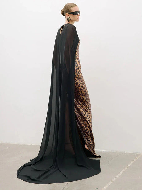 Selmori Cassandra Print Sequin Maxi Dress