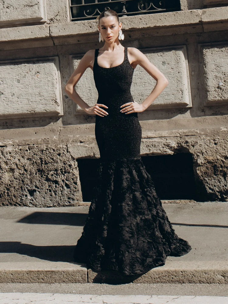 Selmori Camélia Floral Mermaid Maxi Dress