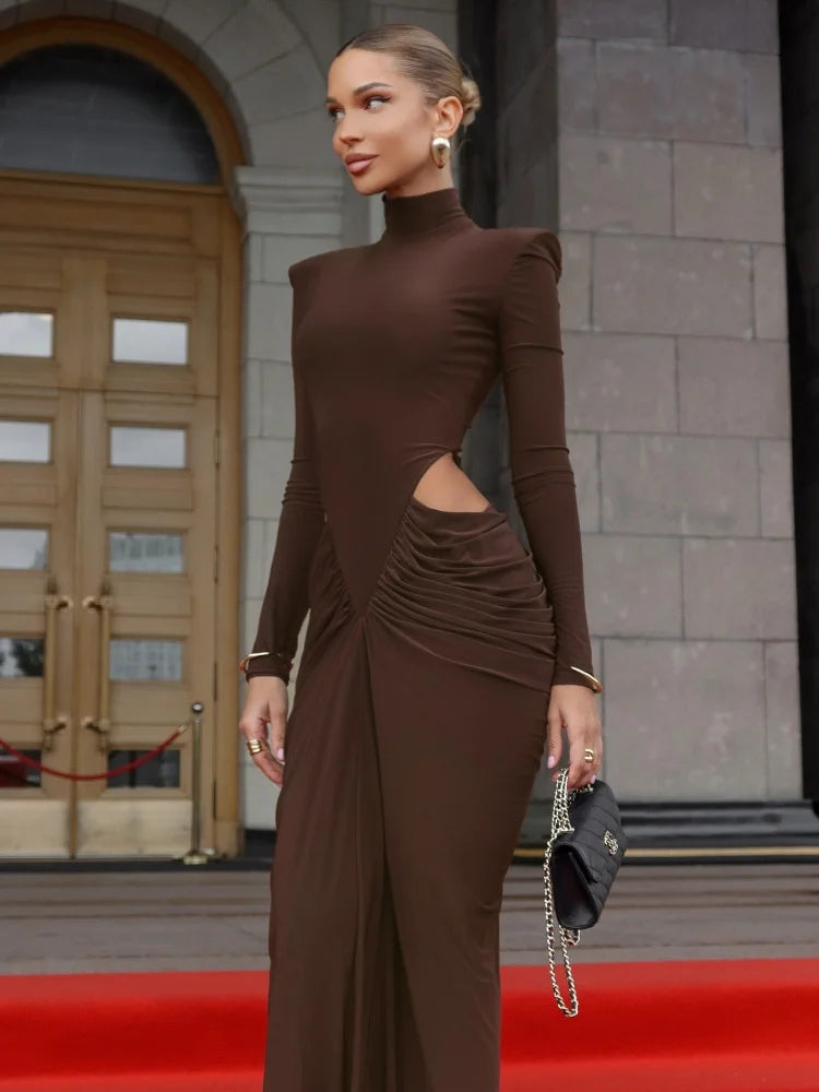 Selmori Céline High Neck Maxi Dress