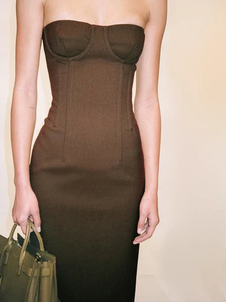 Selmori Brielle Strapless Bodycon Maxi Dress