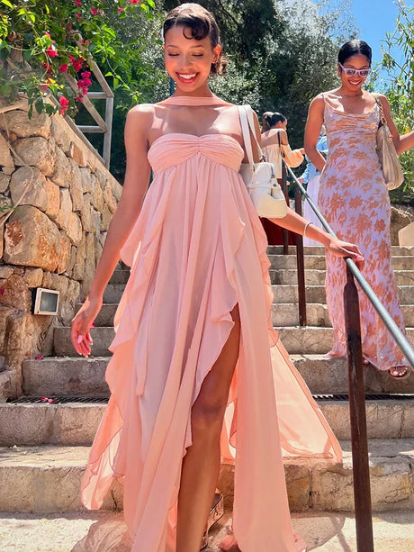 Selmori Éléna Halter Backless Maxi Dress