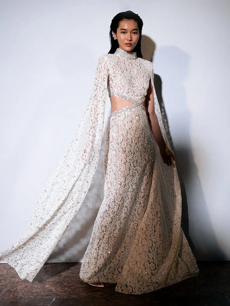 Selmori Héloïse Lace Evening Maxi Dress