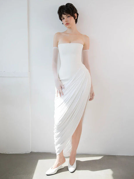 Selmori Gaëlle Strapless Satin Maxi Dress