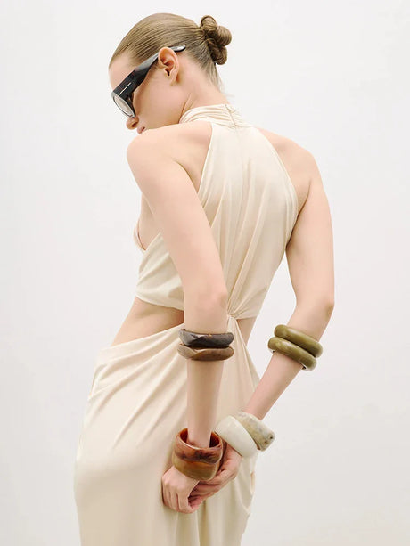 Selmori Séraphine Twist-Cutout Maxi Dress