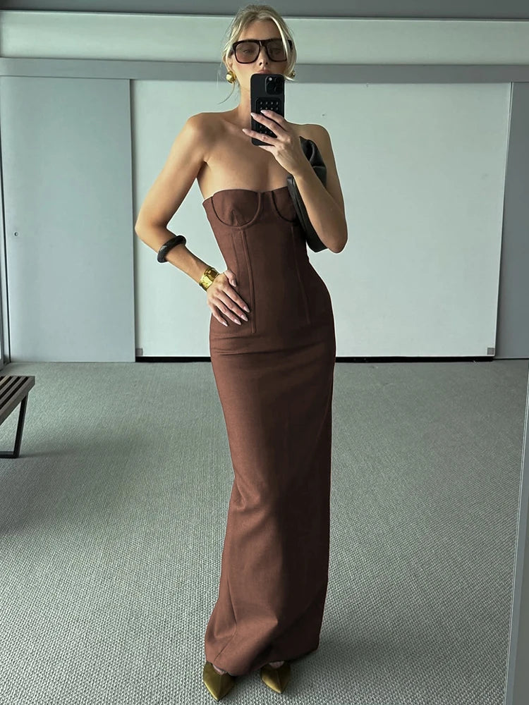 Selmori Brielle Strapless Bodycon Maxi Dress