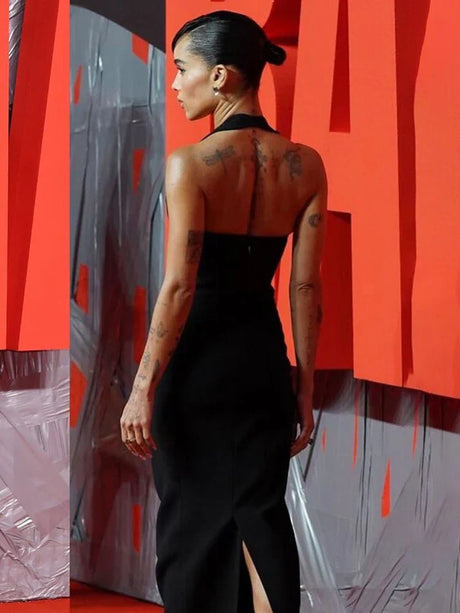 Selmori Noisette Halter Cut-Out Bodycon Maxi Dresses