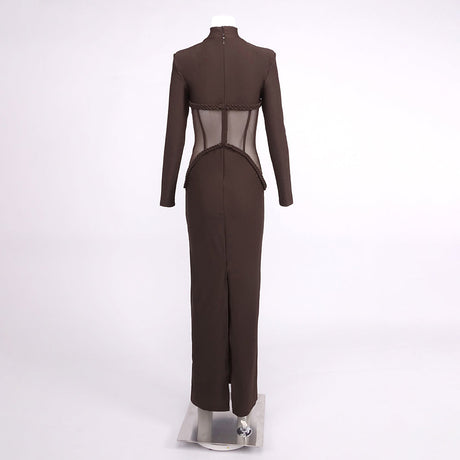 Selmori Laurence Mock Neck Corset Maxi Dress