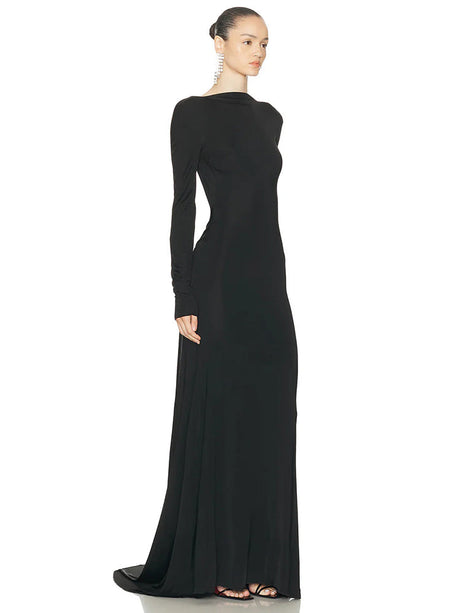 Selmori Orianne Long Sleeve Backless Maxi Dress