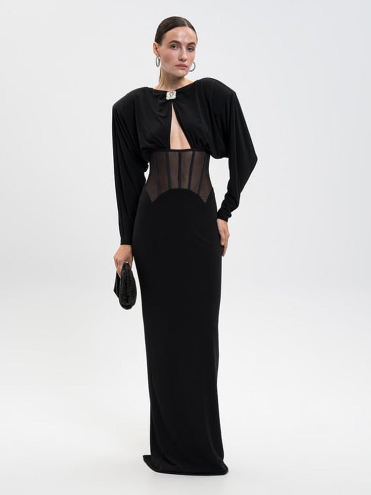 Selmori Raphaëlle Diamond Mesh Maxi Dress