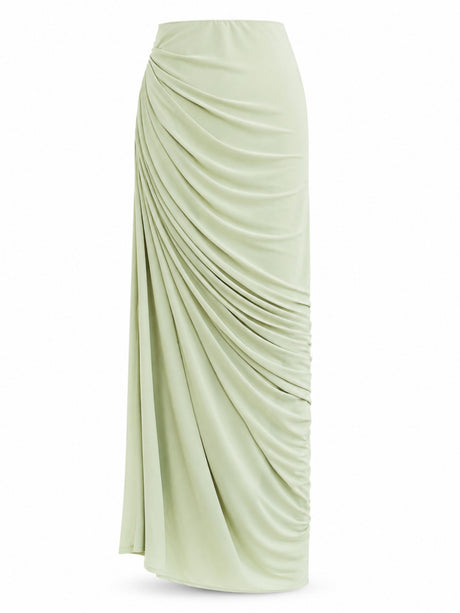 Zulma One Shoulder Top & Skirt Set Green