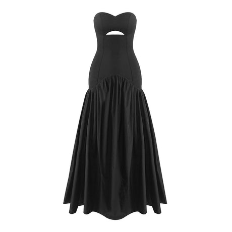 Selmori Sybille Strapless Cutout Maxi Dress Black