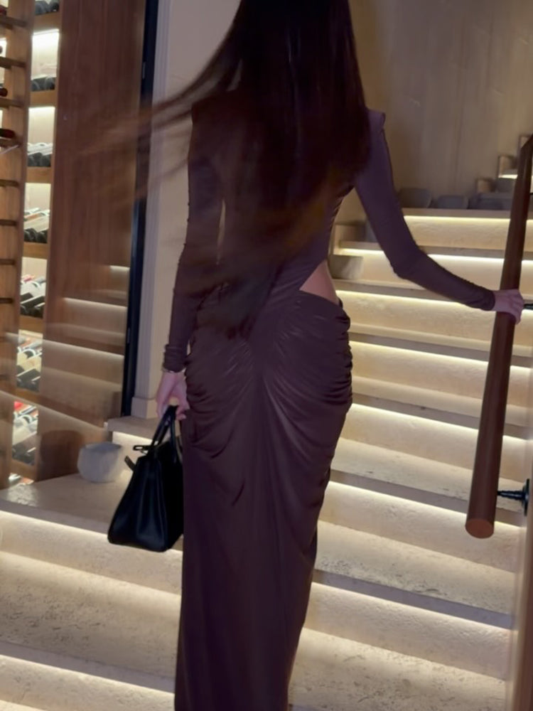 Selmori Céline High Neck Maxi Dress