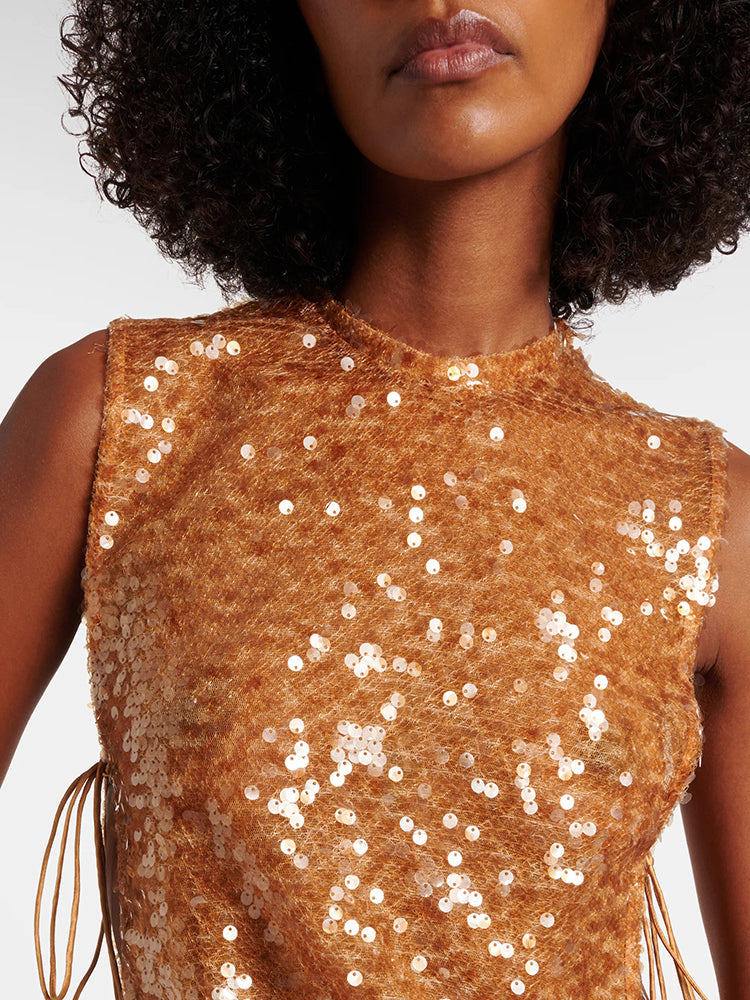 Selmori Maud Sequin Side Cut-out Maxi Dress