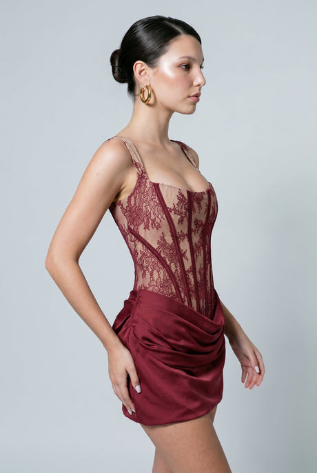 Lina Elegant Lace Corset Mini Dress