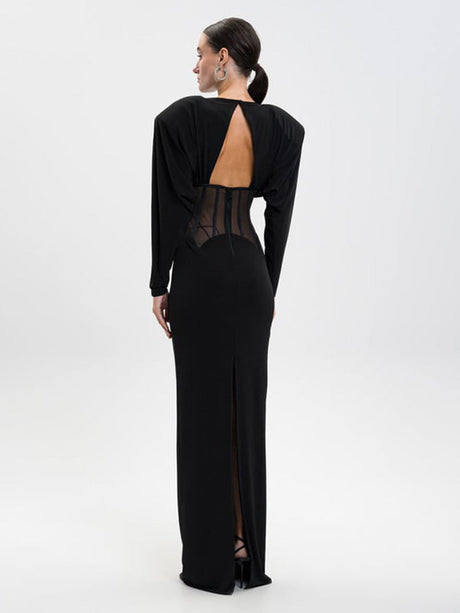 Selmori Raphaëlle Diamond Mesh Maxi Dress