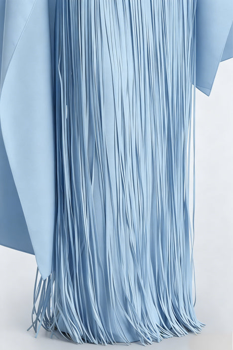 Apparat Fringed Maxi Dress with Shawl / Blue
