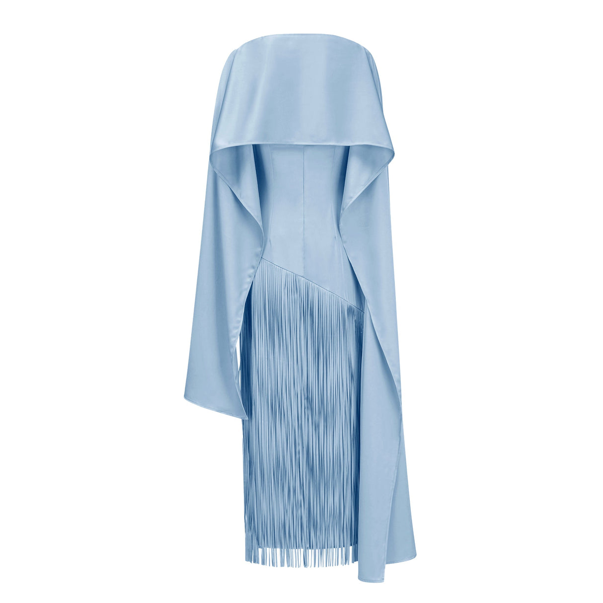 Apparat Fringed Maxi Dress with Shawl / Blue