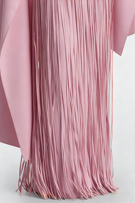Apparat Fringed Maxi Dress with Shawl / Pink