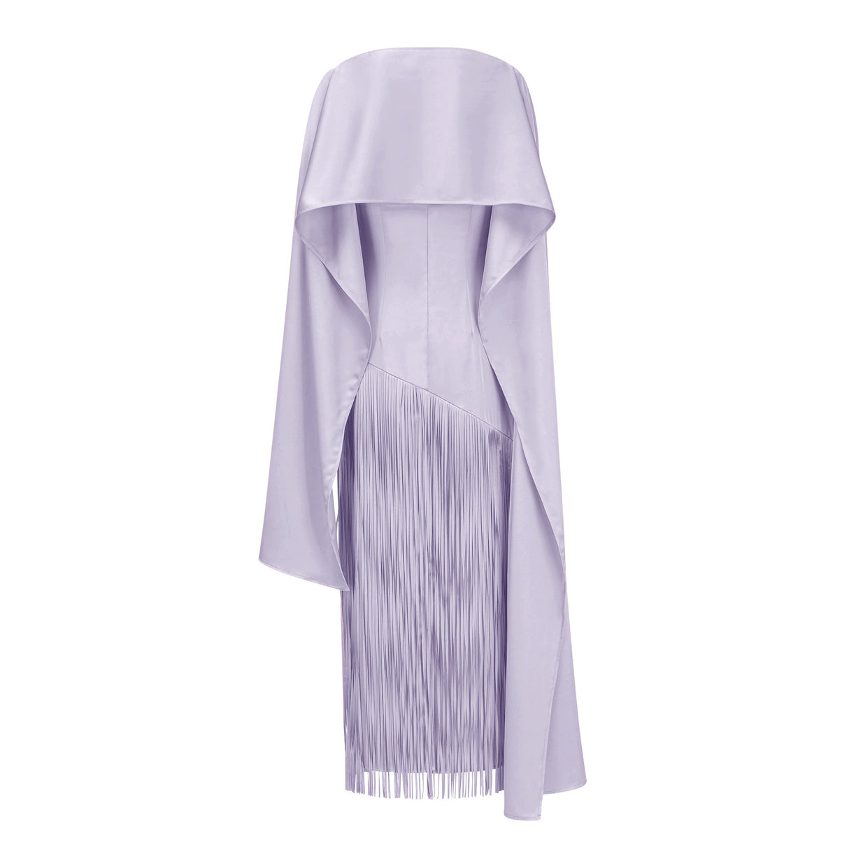 Apparat Fringed Maxi Dress with Shawl / Purple