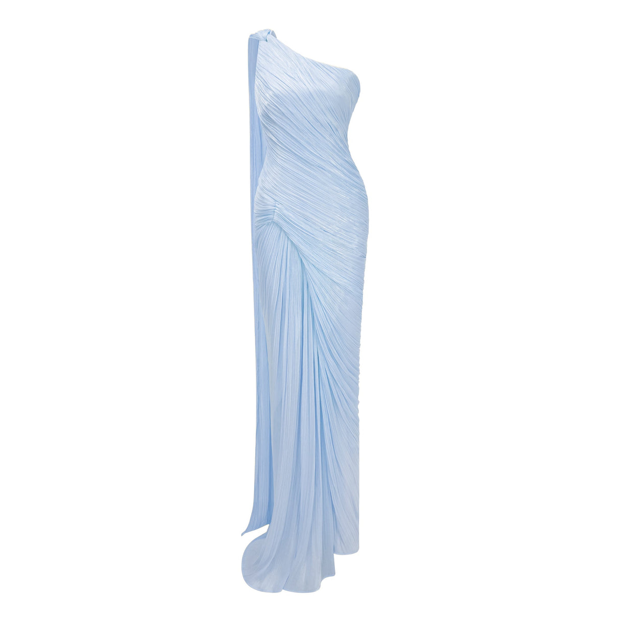 Cocon Asymmetrical Ruched Maxi Dress / Blue